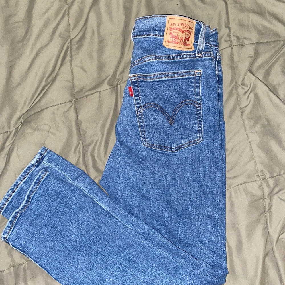 Levi’s Wedgie High Rise Straight Jeans with Button Closure